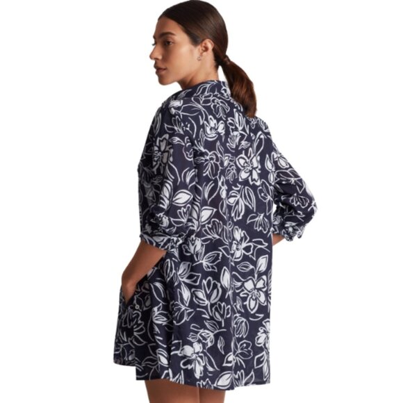 Lauren Ralph Lauren Women's Floral-Print Swim Cover-up Cotton Shirt Size S 10334 - Picture 3 of 5